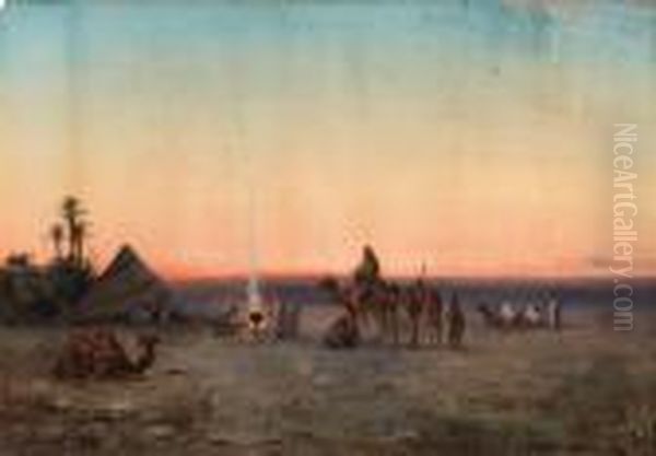 Arab Encampment, Turin Oil Painting by Paul Pascal