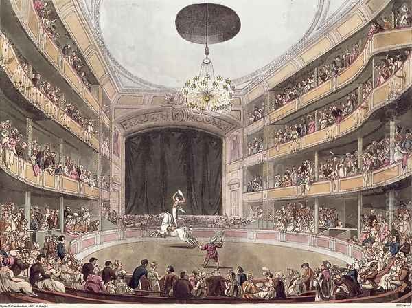 Astleys Amphitheatre from Ackermanns Microcosm of London Oil Painting by T. Rowlandson & A.C. Pugin