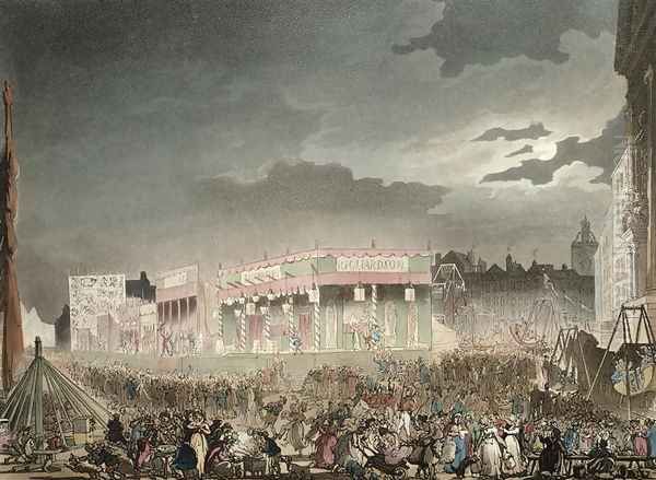 Bartholomew Fair, from Ackermanns Microcosm of London Vol II Oil Painting by T. Rowlandson & A.C. Pugin