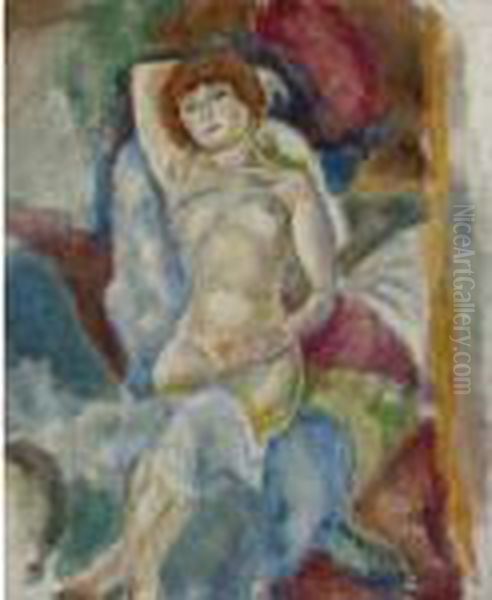 Nu, Le Bras Leve Oil Painting by Jules Pascin