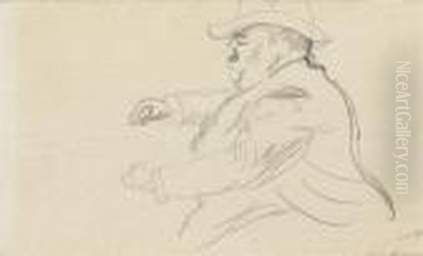 Portrait D Homme Au Chapeau Oil Painting by Jules Pascin