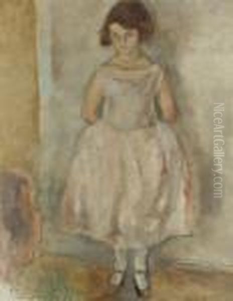 Portrait De Jeune Fille Oil Painting by Jules Pascin