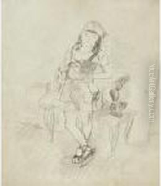 La Petite Gitane (claudia) Oil Painting by Jules Pascin