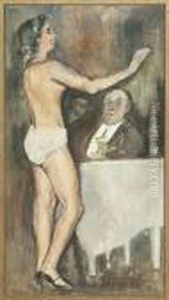 Jeune Danseuse, A Denie Nue, Au Variete Oil Painting by Jules Pascin