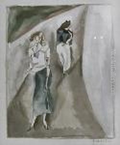 Two Street Walkers Oil Painting by Jules Pascin