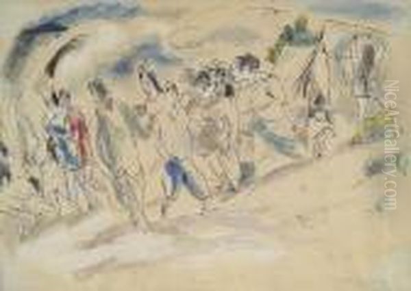 Reunion De Famille. Oil Painting by Jules Pascin