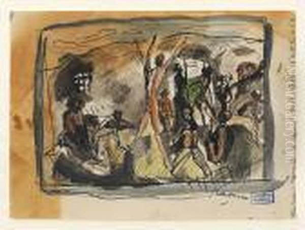 La Reunion, Cuba Oil Painting by Jules Pascin