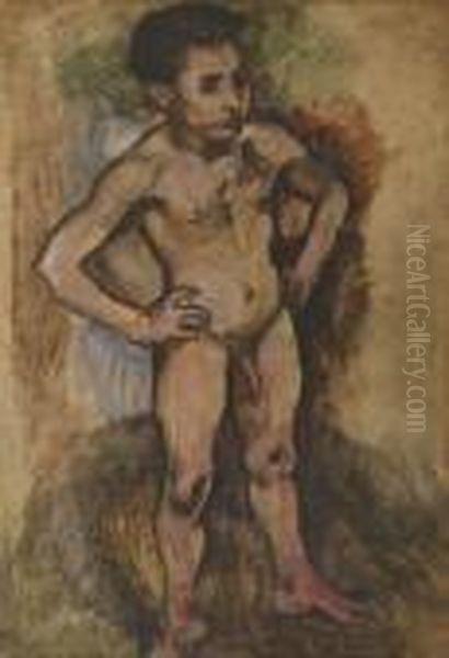 Modele Italien Oil Painting by Jules Pascin