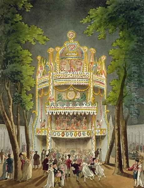 Vauxhall gardens, 1808 Oil Painting by T. Rowlandson & A.C. Pugin