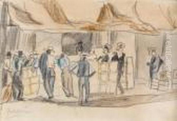 Scene De Bar A Cuba Oil Painting by Jules Pascin