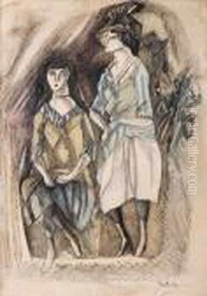 Les Deux Soeurs Oil Painting by Jules Pascin