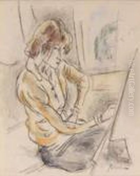 Hermine David Oil Painting by Jules Pascin