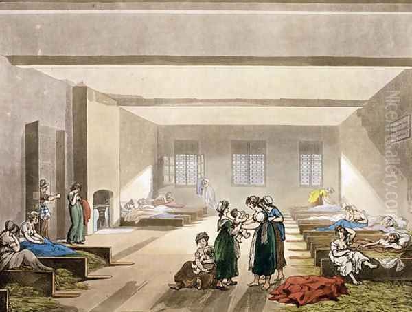 Pass-Room, Bridewell, from Ackermanns Microcosm of London Oil Painting by T. Rowlandson & A.C. Pugin