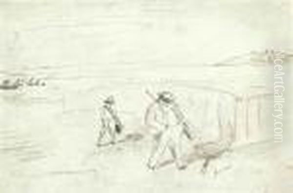 La Partie De Chasse Sur La Plage Oil Painting by Jules Pascin