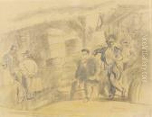 Dans La Rue, Cuba Oil Painting by Jules Pascin