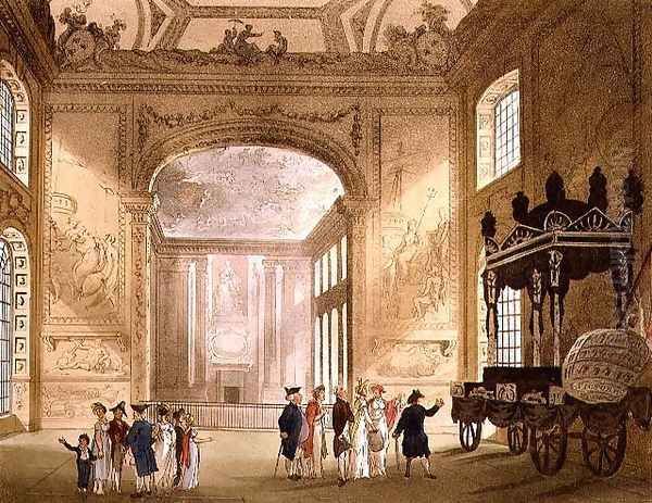 Greenwich Hospital from Ackermanns Microcosm of London Oil Painting by T. Rowlandson & A.C. Pugin