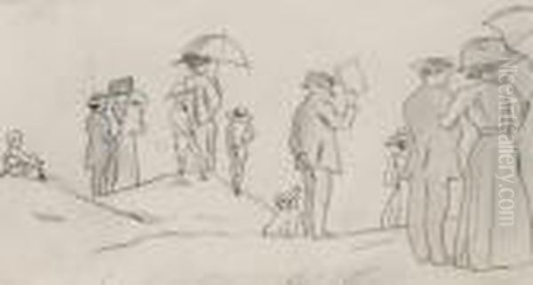 Personnages Dans Les Dunes Oil Painting by Jules Pascin