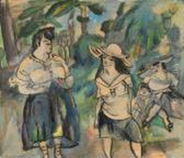 Un Jour Dans Le Parc Oil Painting by Jules Pascin