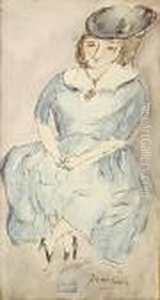 Femme Assise Oil Painting by Jules Pascin