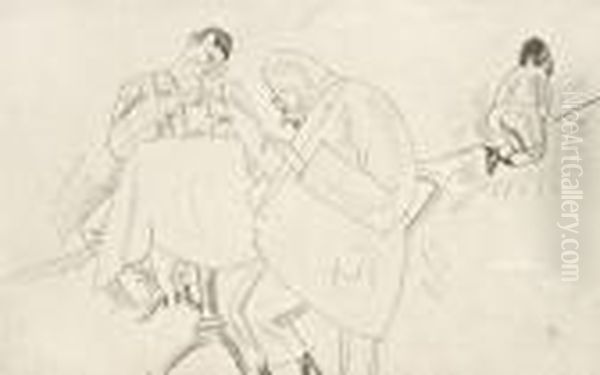 Deux Hommes Assis Oil Painting by Jules Pascin