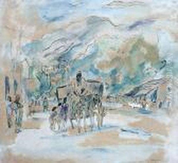 A View From Tunisia Oil Painting by Jules Pascin