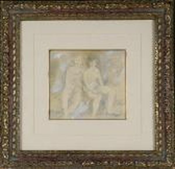 Two Female Figures Oil Painting by Jules Pascin