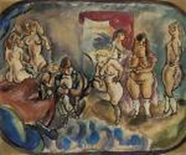 Le Client Indecis Oil Painting by Jules Pascin