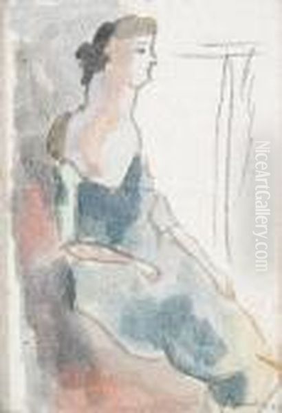 Femme Assise Oil Painting by Jules Pascin