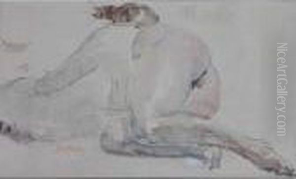 Femme Nue Allongee Oil Painting by Jules Pascin