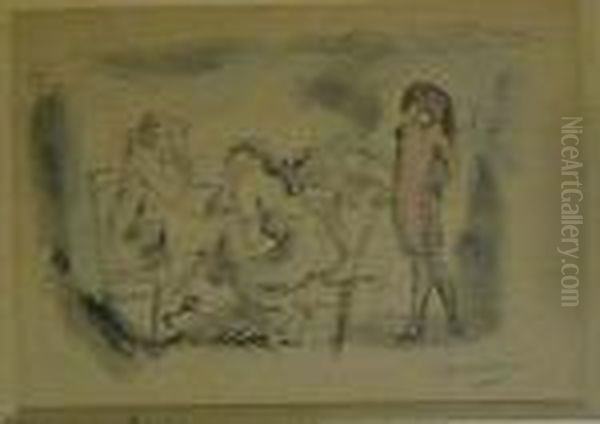 Femmes Dans Un Interieur Oil Painting by Jules Pascin