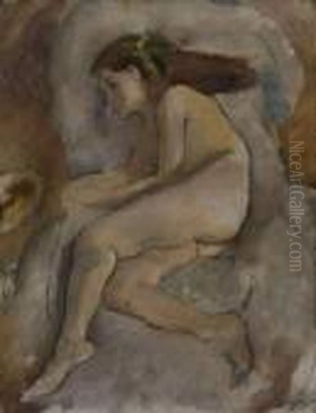 Sleeping Nude Oil Painting by Jules Pascin