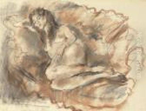 Nu Couche Oil Painting by Jules Pascin