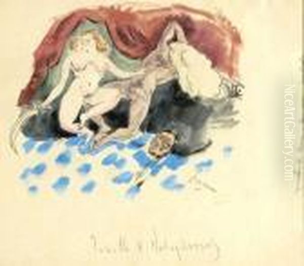 Judith And Holophernes Oil Painting by Jules Pascin