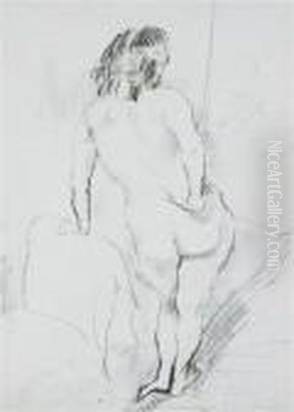 Standing Nude, Seen From Behind Oil Painting by Jules Pascin