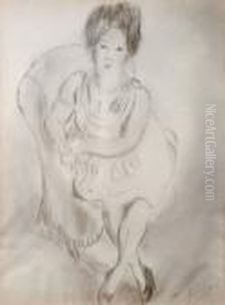 Femme Assise Oil Painting by Jules Pascin