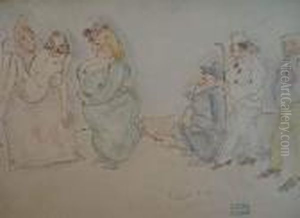 Grotesques Oil Painting by Jules Pascin