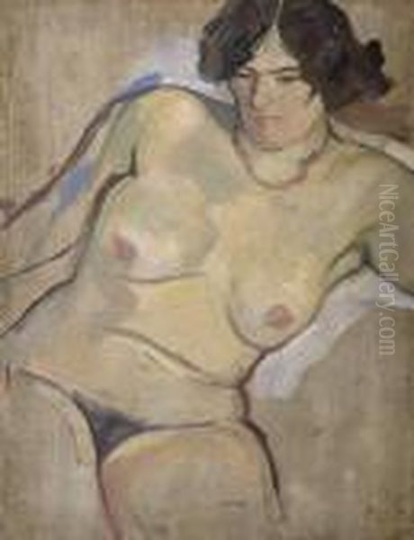 Femme Nue (carmen) Oil Painting by Jules Pascin