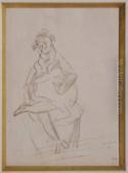 Seated Woman Oil Painting by Jules Pascin