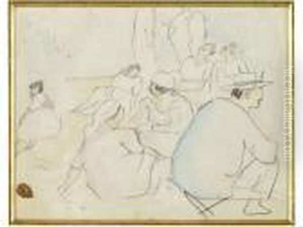 Scene Champetre Oil Painting by Jules Pascin