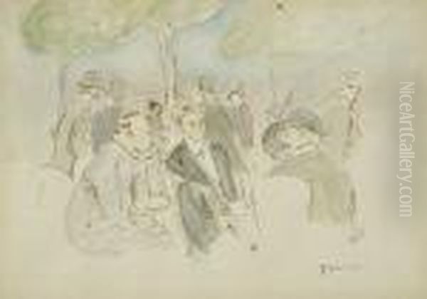 Dans Le Parc Oil Painting by Jules Pascin