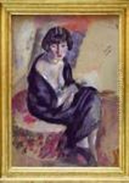 Eliane Oil Painting by Jules Pascin