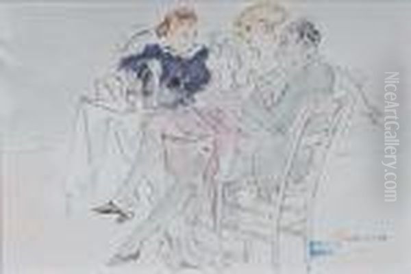 Scene From The Brothel Oil Painting by Jules Pascin