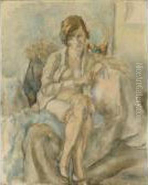 Mireille Aux Fruits Oil Painting by Jules Pascin