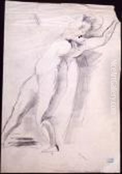 Nu D'atelier / Mouvement (recto Verso) Oil Painting by Jules Pascin