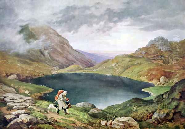 Pond in the Sudeten Mountains Oil Painting by Adrian Ludwig Richter