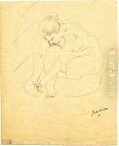 La Pedicure Oil Painting by Jules Pascin