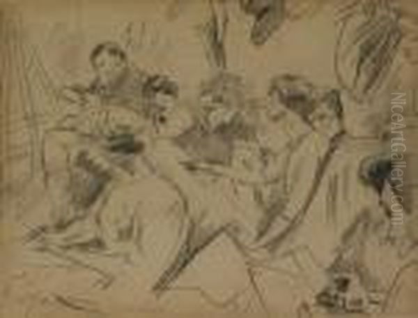 Chez Collarossi Oil Painting by Jules Pascin