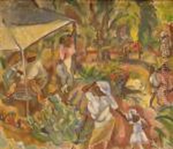 Fermiers A Tampa Oil Painting by Jules Pascin