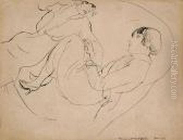 Girls Oil Painting by Jules Pascin