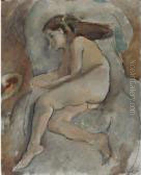 Nu Sur Un Fauteuil Oil Painting by Jules Pascin